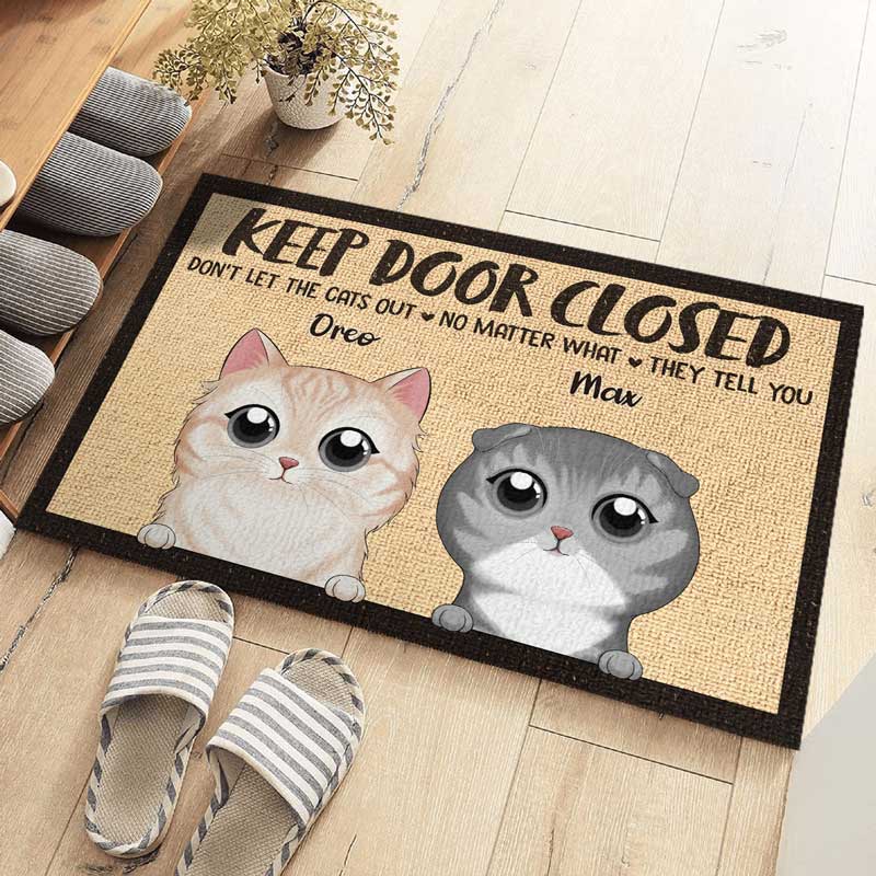 Don't Let My Fur Babies Out - Cat Personalized Custom Decorative Mat - Gift For Pet Owners, Pet Lovers