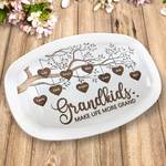 Custom Name Grandkids Family Tree Gifts for Grandparents - Personalized Platter