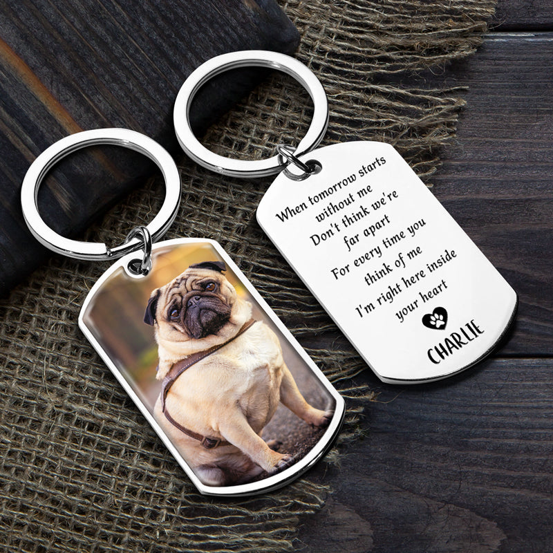 Custom Pet Photo Memorial Gifts for Dog Lovers - Personalized Keychain