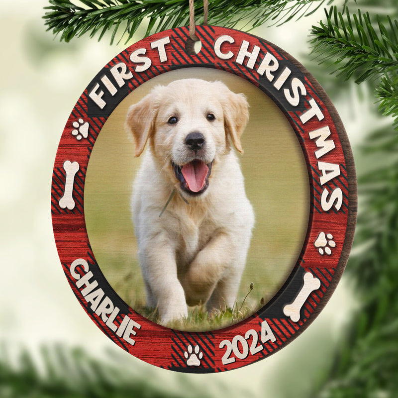 Custom Pet Photo First Christmas Gifts for Dog Lovers - Personalized Ornament