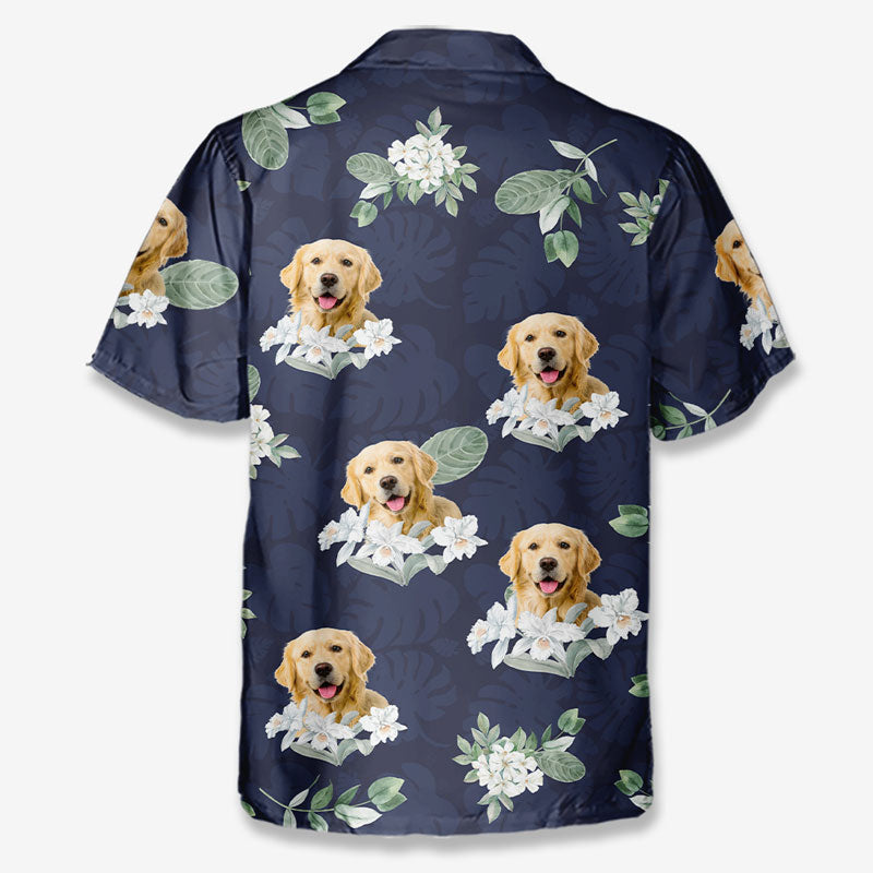 Custom Photo Living That Hawaii Life - Dog & Cat Personalized Custom Unisex Tropical Hawaiian Aloha Shirt - Summer Vacation Gift, Gift For Pet Owners, Pet Lovers