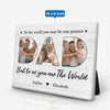 Custom Photo You Are The World To Us - Family Personalized Custom Horizontal Easel Back Canvas - Father's Day, Birthday Gift For Dad