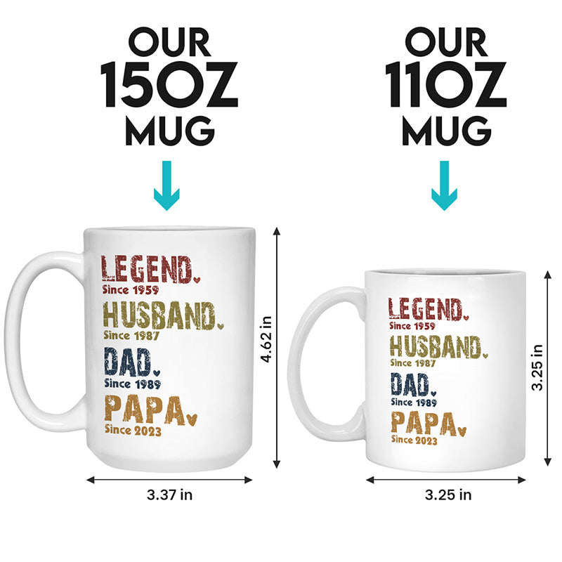 Heroes In Our Hearts - Family Personalized Custom Mug - Gift For Dad