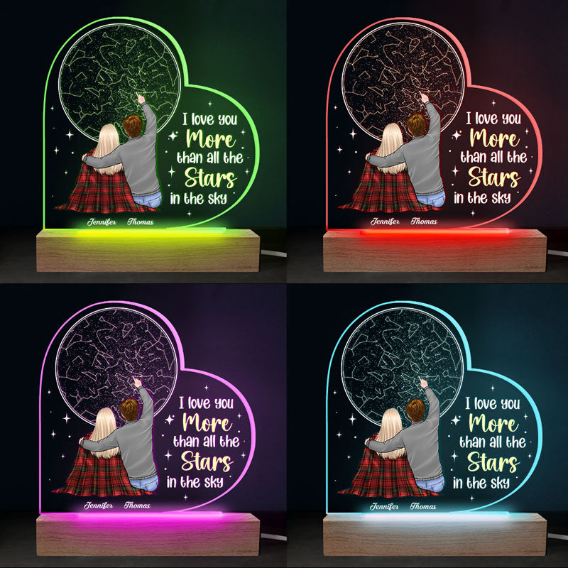 Custom Name Starry Sky Couple Gifts - Personalized 3D LED Light