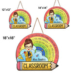 Custom Teacher Character Inspirational Classroom Decor - Personalized Wood Sign