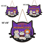 Custom Name Halloween Cat Gifts for Cat Lovers - Personalized Wood Sign