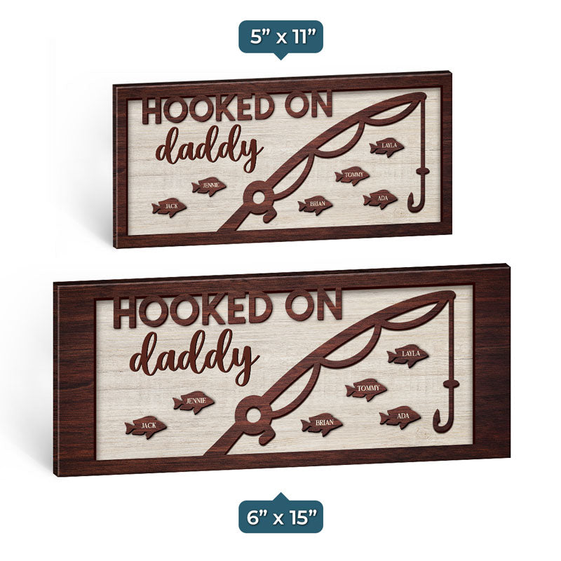 Custom Name Fishing Gifts for Dad - Personalized Wood Sign