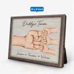 Custom Name Daddy's Team Gifts for Dad - Personalized Easel Canvas