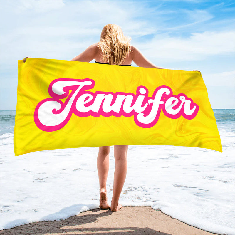 Custom Name Beach Gifts for Women - Personalized Beach Towel