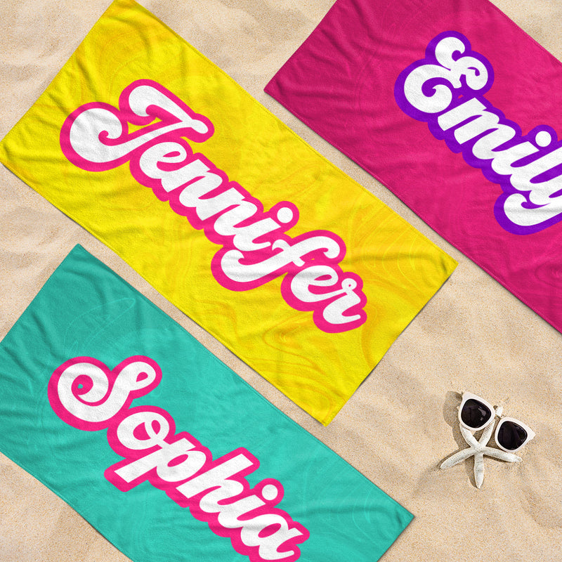 Custom Name Beach Gifts for Women - Personalized Beach Towel