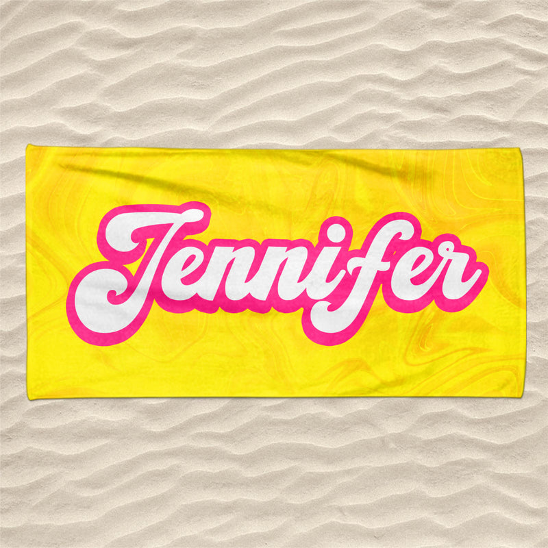 Custom Name Beach Gifts for Women - Personalized Beach Towel