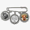 Custom Photo No Longer By My Side But Forever In My Heart - Memorial Personalized Custom Round Shaped Lapel Pin, Brooch - Sympathy Gift For Pet Owners, Pet Lovers