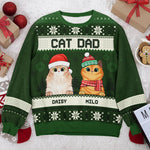 Custom Name Christmas Gifts for Cat Dads - Personalized Sweatshirt