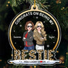 Life Is Better With Besties - Bestie Personalized Custom Ornament - Acrylic Snow Globe Shaped - Christmas Gift For Best Friends, BFF, Sisters