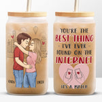 Custom Name Internet Love Match Gifts for Couples - Personalized Glass Cup