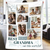 Custom Photo Best Grandma In The World - Family Personalized Custom Blanket - Gift For Grandma, Grandpa
