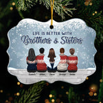 Custom Name Brothers and Sisters Christmas Gifts - Personalized Ornament