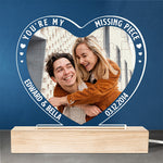 Custom Photo Missing Piece Couple Gifts - Personalized 3D LED Light