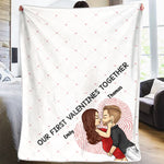 Custom Name First Valentine's Together Gifts for Couples - Personalized Blanket