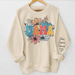 Custom Name Floral Mama Gifts for Mom - Personalized Sweater