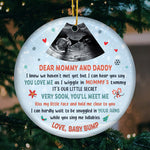 Custom Ultrasound Photo Christmas Gifts for Parents-to-Be - Personalized Ceramic Ornament