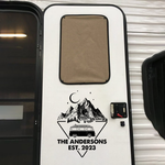 Custom Mountain Camper Family Decor - Personalized Decal