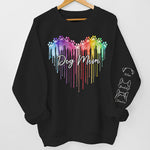 Custom Name Dog Mom Rainbow Paw Gifts - Personalized Sweater