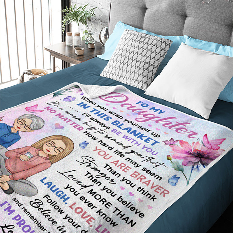 To My Little Girl - Family Personalized Custom Blanket - Christmas Gift From Mom