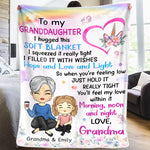 Custom Name Grandma and Granddaughter Love Gifts - Personalized Blanket