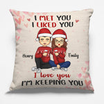 Custom Name Christmas Couple Gifts - Personalized Pillow