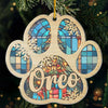 Meowy Woofmas - Dog & Cat Personalized Custom Ornament - Acrylic Paw Shaped - Christmas Gift, Sympathy Gift For Pet Owners, Pet Lovers