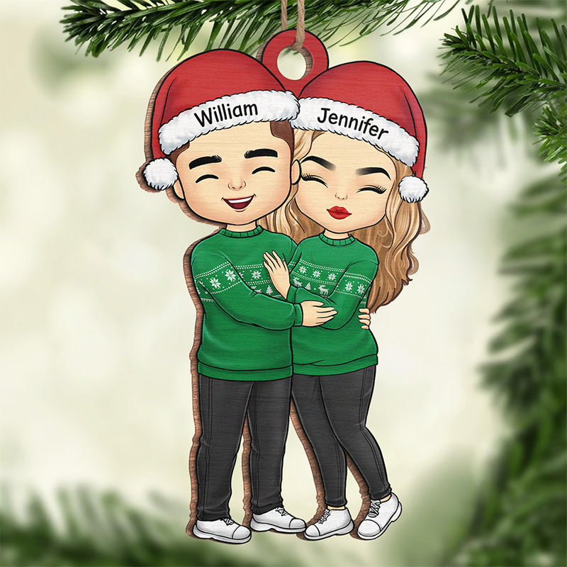 Baby It's Cold Outside - Couple Personalized Custom Ornament - Acrylic Custom Shaped - Christmas Gift For Husband Wife, Anniversary
