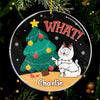 I Approve Of This Tree - Cat Personalized Custom Ornament - Acrylic Round Shaped - Christmas Gift For Pet Owners, Pet Lovers