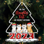 Custom Name Christmas Cat Naughty List Gifts - Personalized Ornament