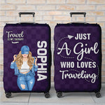 Custom Girl Who Loves Traveling Gifts for Women - Personalized Luggage Cover