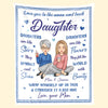 Love You To The Moon And Back Daughter - Family Personalized Custom Blanket - Birthday Gift From Mom
