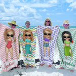 Custom Name Summer Beach Gifts for Women - Personalized Beach Towel