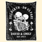 Custom Name Gothic Skeleton Couple Gifts - Personalized Blanket