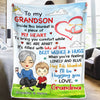 Best Wishes & Hugs - Family Personalized Custom Blanket - Birthday Gift From Mom, Grandma
