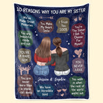 Custom Name Sister Gifts for Women - Personalized Blanket