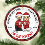 Custom Name Funny Internet Couple Christmas Gifts - Personalized Ceramic Ornament