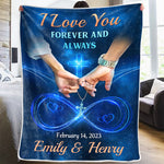 Custom Name Anniversary Love Gifts for Couples - Personalized Blanket