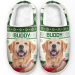 Custom Name Christmas Dog Lover Gifts - Personalized Fluffy Slipper