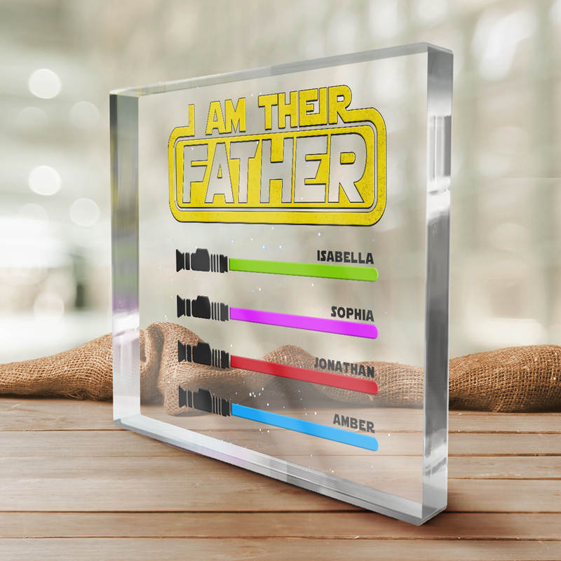Custom Name Father Gifts for Dad - Personalized Shaped Acrylic Plaque