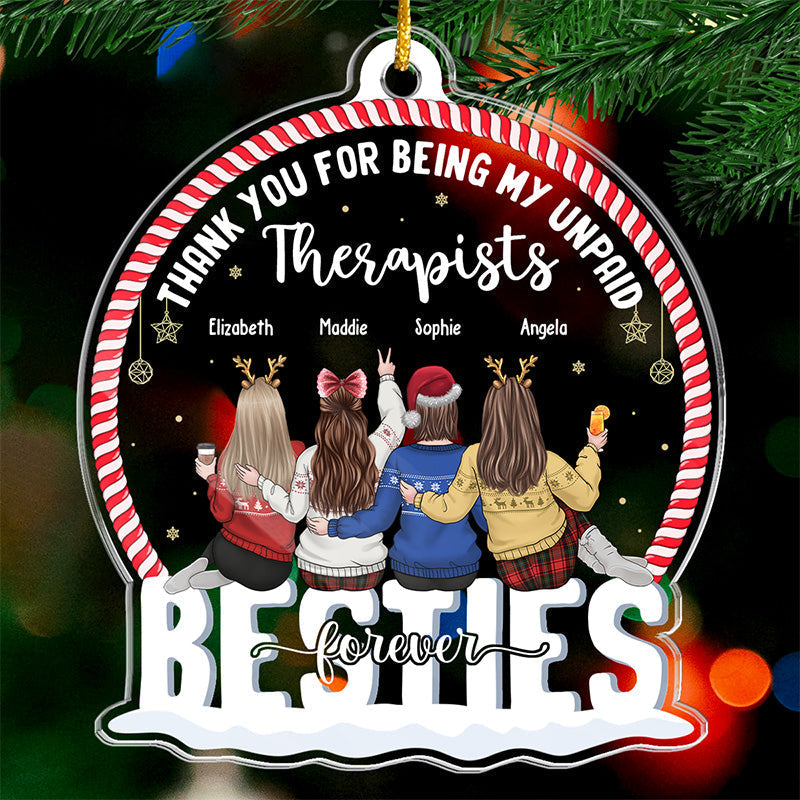 Custom Name Christmas Friendship Gifts for Best Friends - Personalized Ornament