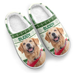 Custom Name Christmas Dog Lover Gifts - Personalized Fluffy Slipper