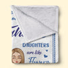 Love You To The Moon And Back Daughter - Family Personalized Custom Blanket - Birthday Gift From Mom