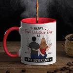 Custom Name First Valentine's Day Gifts for Boyfriend - Personalized Accent Mugs
