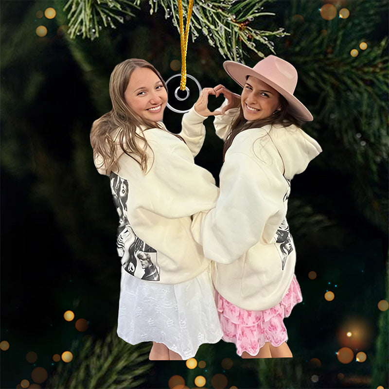 Custom Photo Enjoy The Greatest Melody Together - Bestie Personalized Custom Ornament - Acrylic Custom Shaped - Christmas Gift For Best Friends, BFF, Sisters