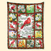 Whenever You See A Cardinal - Memorial Personalized Custom Blanket - Christmas Gift, Sympathy Gift For Family Members